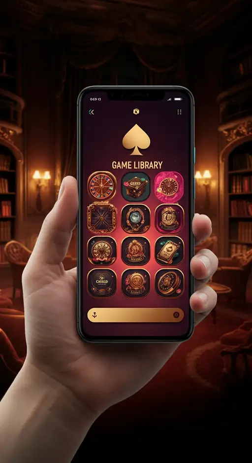 Diversiteit aan mobiele casinospellen bij Vipzino, geoptimaliseerd voor touchscreens met levendige graphics